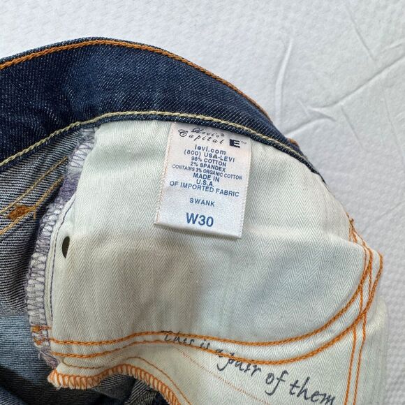 Levi's Women Capital E Low Rise Boot Cut Slim Fit Swank Jeans Sz 30 Blue Vintage - Picture 6 of 13